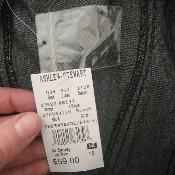 Denim Mermaid Cut High Low Skirt Lace and Beaded Panel - Picture 4 of 5